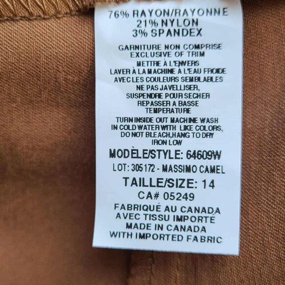 SC& Co Brown Flat Front Pants size 16 NWT! NEW! - Picture 9 of 11